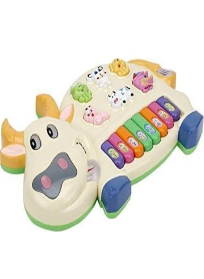 Manos Colourful Animal Piano Toy, 8 Keys, Plastic, with Detachable Figurines Cow and Rabbit Shape Design Toy for Kids Musical Toy Pack of 1 - Image 5